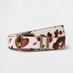 Gap cow print calf hair belt